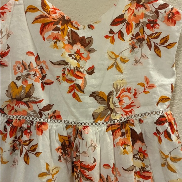 Janie and Jack Floral White and Orange Dress - Picture 3 of 5